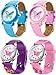 Tatuo 4 Pieces Watches for Teenager Cute Cartoon Wrist Watch 3D Silicone Band assorted Dial Watch
