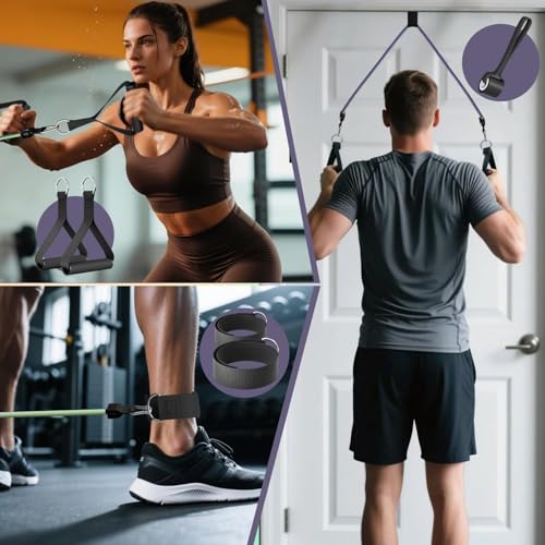 Image of WHATAFIT Resistance Bands, Exercise Bands,Resistance Bands for Working Out, Work Out Bands with Handles for Men and Women Fitness, Strength Training Home Gym Equipment
