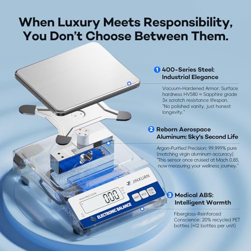 Image of Lab Scale 6000g Grams Scale 0.01g Accuracy Digital Analytical Balances with RS232 Port & 500g Calibration Weight, Laboratory Scale for Weighing Gold Silver Jewelry Kitchen LCD Display 7units