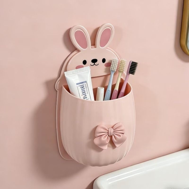 Image of Toothbrush Holder Wall Mounted, Tooth Brushes Holder, Toothbrush Holders for Bathroom, Brush Holder for Bathroom Wall Mounted (RABIT Toothbrush Holder Pack of 1)