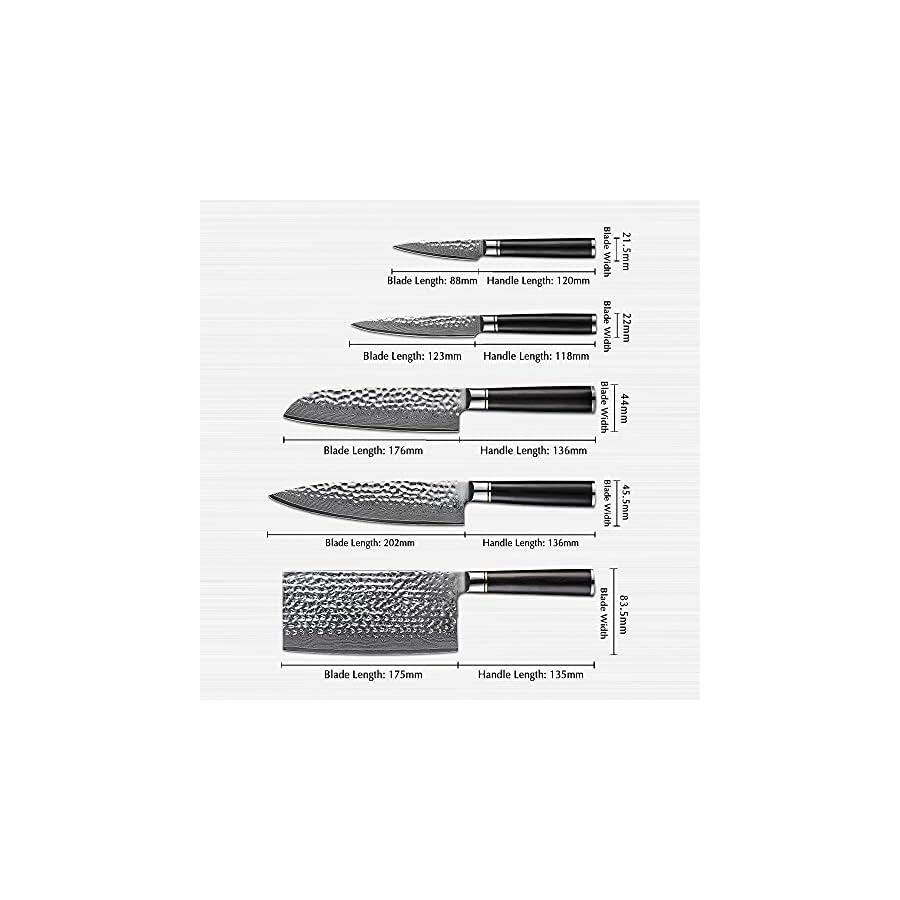 Kitchen-Knife-Sets-5PCS-Knife-Set-VG10-Steel-Damascus-Steel-Chef-Slicing-Utility-Paring-Knife-Magnetic-Tool-holder-Japanese-Sharp-Cutter-MAYiT2855 MAYIT Kitchen Knife Sets, 5PCS Knife Set VG10 Steel Damascus Steel Chef Slicing Utility Paring Knife Magnetic Tool holder Japanese Sharp Cutter, MAYiT2855
