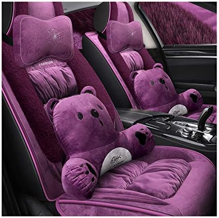 Amazon Co Jp カーシートカバー冬のぬいぐるみ 漫画の枕が付いている短いぬいぐるみ のすべて囲まれた暖かいクッション エアバッグと互換性がある 調節可能な後部 紫色 B 車 バイク