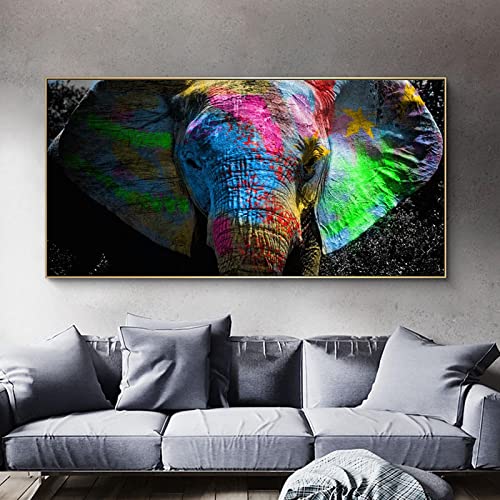 Toile éléphant graffiti art abstrait pour sublimer votre décor de salon