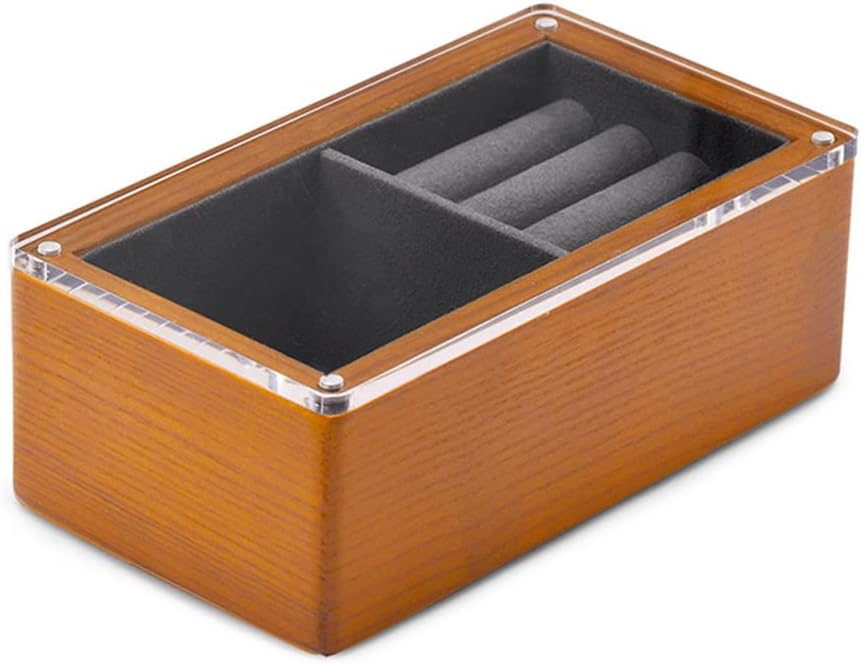 Solid Wood Watch Display Stand Magnet Spring Pendant Storage Box Jewelry organizer Storagecase