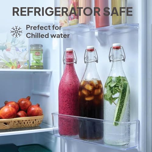 Image of Plastic Oil Dispenser Bottle 1 Litre Combo Pack of 2 | Kitchen Oil Bottle with Pour Spout, Leak Proof Oil Container, Cooking Oil Storage Bottle (2, Transprent, AIRTIGHT)