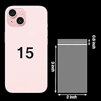 Vista 2 de 600 bolsas de plástico transparente con cremallera de 2 x 3 pulgadas, bolsas de almacenamiento resellables de 2 mil de grosor para joyas, pastillas