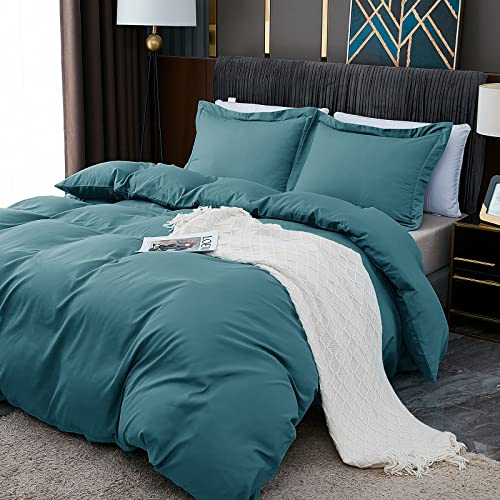 Bbangd California King Duvet Covers - Ultra Soft And Breathable Bedding Comforter Sets Washed Microfiber 3 Pieces With Zipper Closure Duvet Cover And 2 Pillow Shams (Teal) #TOP5
