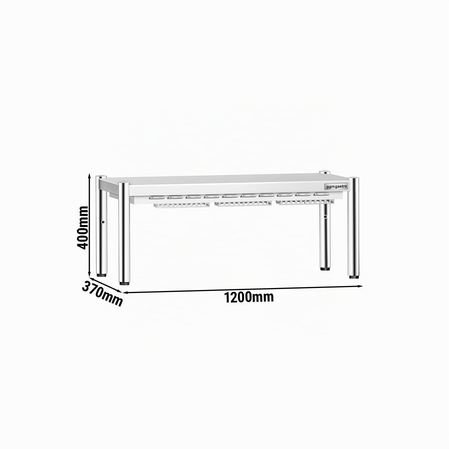 GGM Gastro | AB1K124#KBK11-3 | Wärmebrücke mit Keramikstrahler - 1200x370mm - 1,05 kW - 1 beheizte Etage