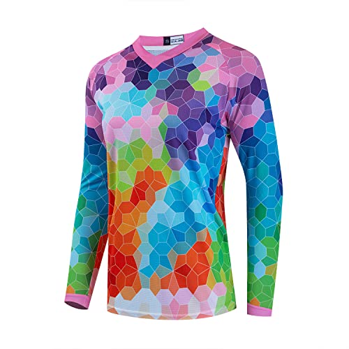 JPOJPO Maillot de ciclismo para mujer MTB Downhill Camiseta de manga larga Motocross Off-Road Ropa de secado rápido S-XXL, Cu7005, Large