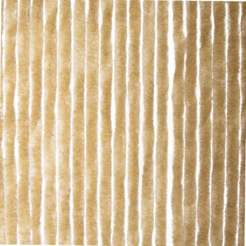Rideau chenille beige pour protéger la cuisine des mouches