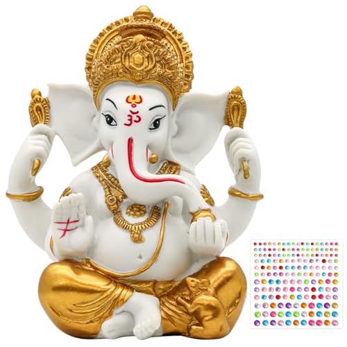 Estatua de Lord Ganesha 5.6 pulgadas Tono Dorado