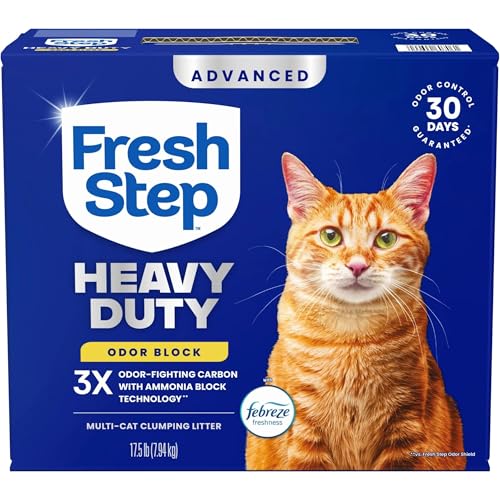 Fresh Step Heavy Duty Odor Block Advanced Multi Cat Clumping Litter with Febreze, 17.5 lb (Package May Vary)