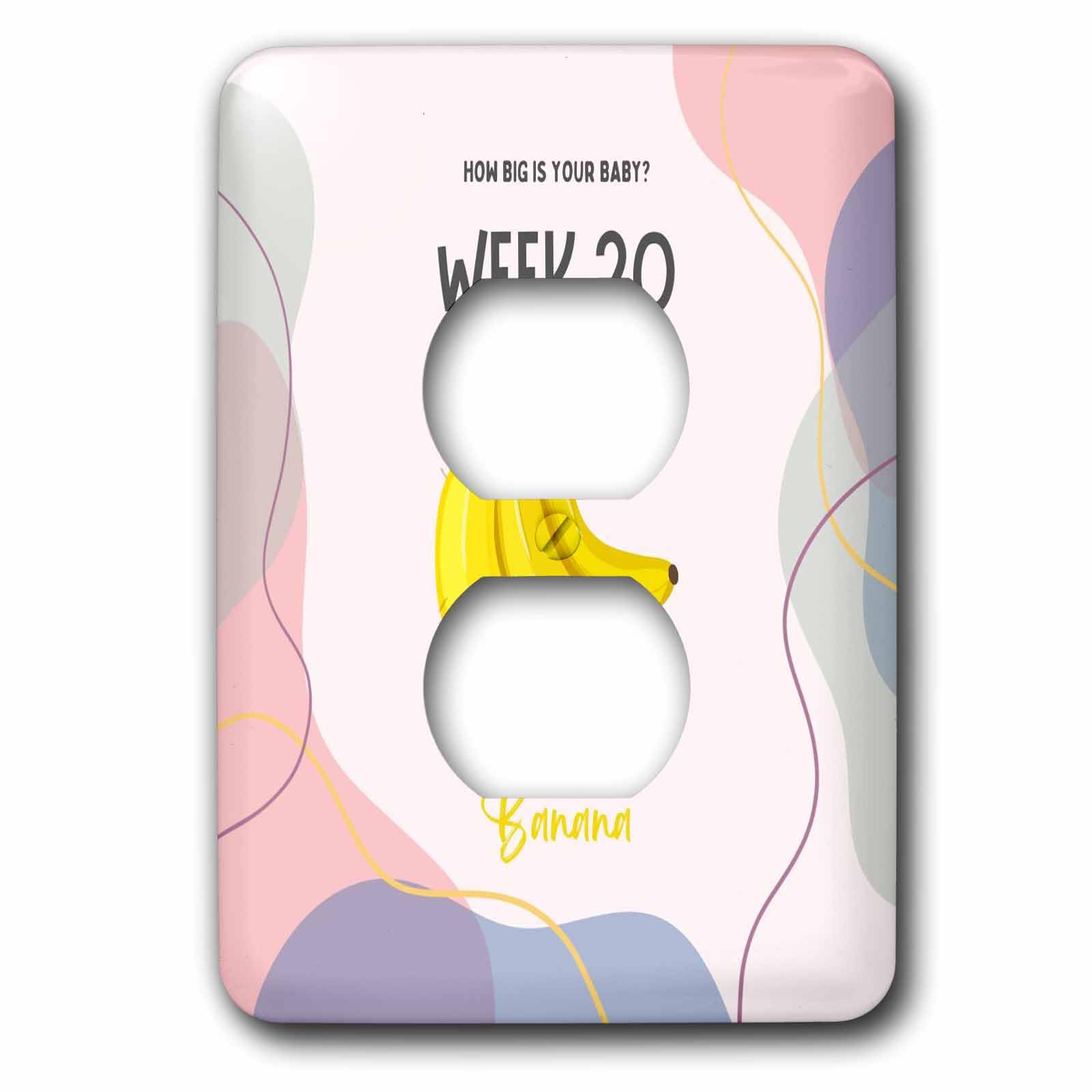 3dRose Image of Banana how big is your baby week 20 - Light Switch Covers (lsp-388472-6)
