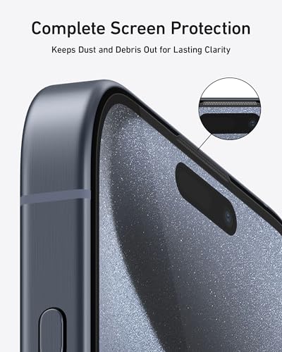 Anker iPhone Tempered Glass Screen Protector Guard with Easy Installation Frame (iPhone 15 Pro) 6 51vTcFpyoRL