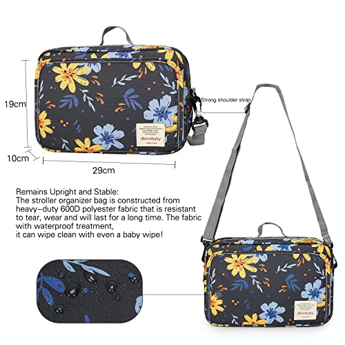 MOMIGO Baby Diaper Caddy Bag - Diaper Caddy Tote Baby Stroller Bag Nursery Storage Bin for Diapers, Wipes & Toys Mini Diaper Bag for Outdoor (Yellow Flower)
