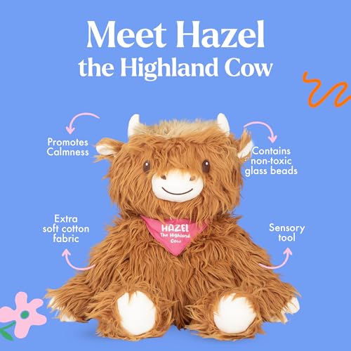 Image of Lilly's Love Weighted Stuffed Animal, 5lb | Sensory Plush for Kids & Adults | Machine Washable Plushie w /Removable Inner | Calming Weighted Stuffed Animal for Anxiety, Highland Cow