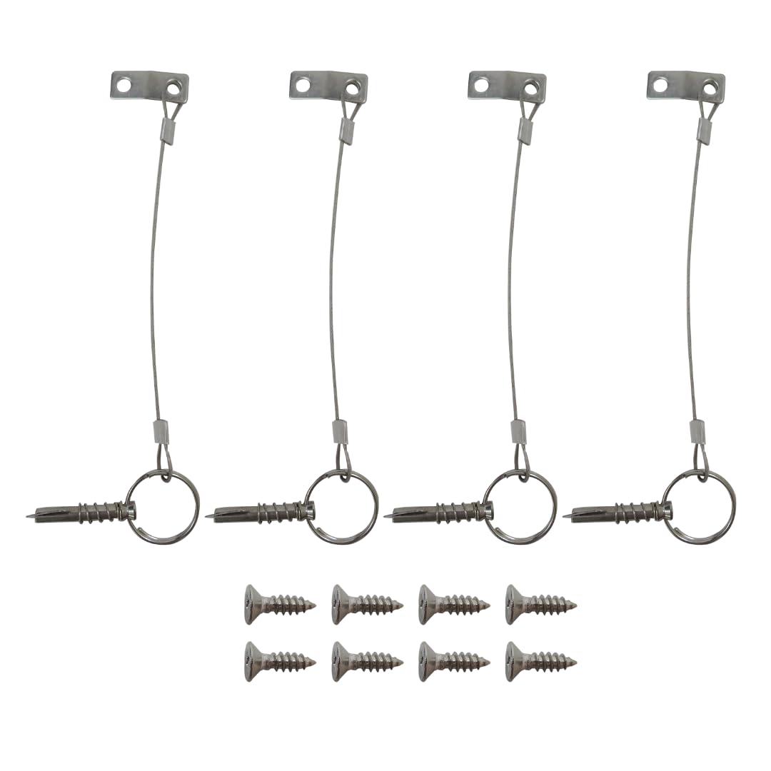 USonline911 Full 316 Stainless Steel Quick Release Pin W/Drop Cam & Spring& 8 Installation Screws for Bimini Top, Boat Tops And Support Poles, Deck Hinge-4 Pack