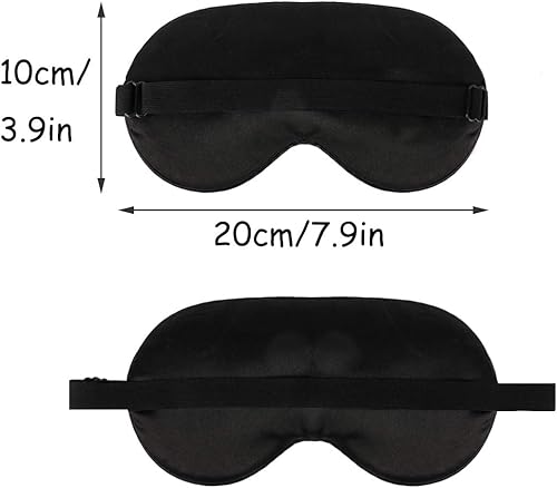 Miniatura 2 de sdoot - Antifaz para dormir para hombres y mujeres, paquete de 2 antifaz de seda súper suave para dormir, color negro