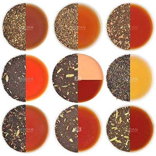 VAHDAM, Chai Tea Sampler - 10 TEAS, 50 Portionen | 100% NATÜRLICHE GEWÜRZE | Indiens ursprüngliche Masala Chai Tees | Brew Hot, Iced oder Chai Latte | Teesortenpaket | Chai Tea Loose Leaf, 100g