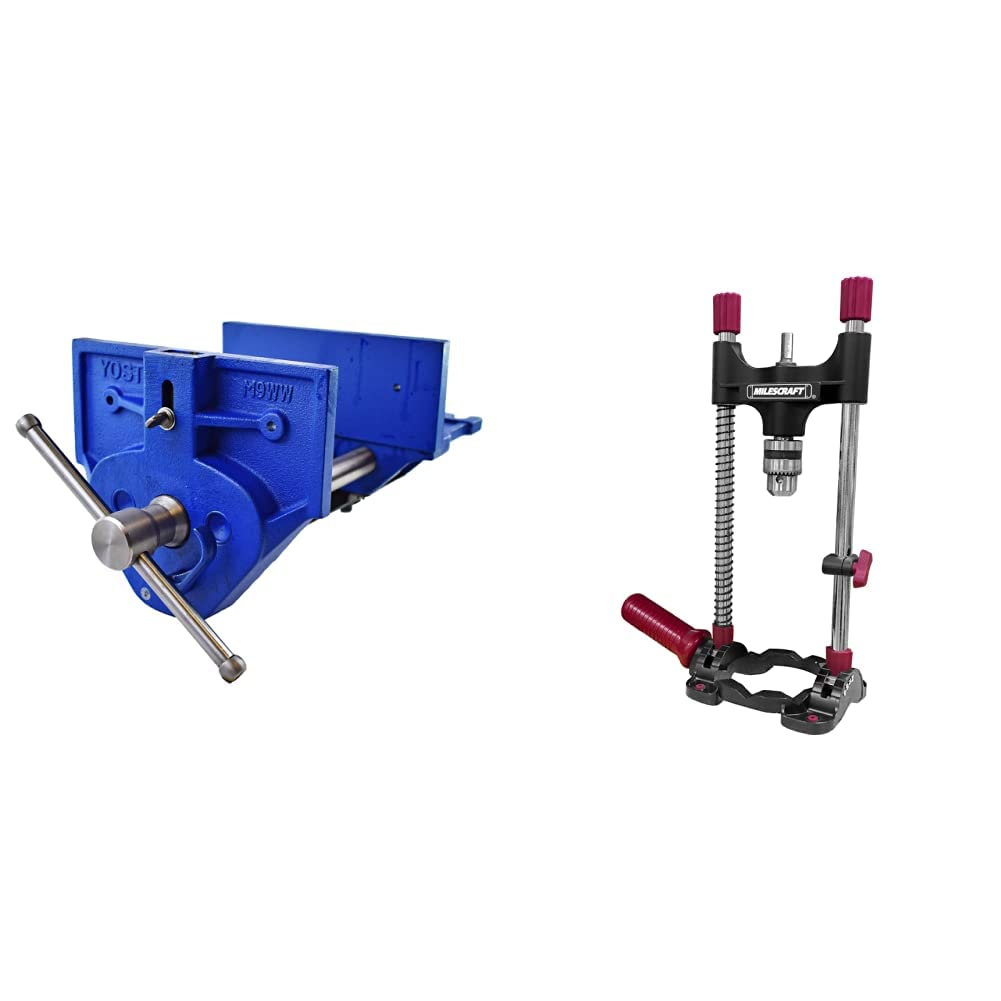 Yost Vises M9WW Rapid Action Woodworking Vise + DrillMate Portable Drill Guide