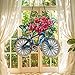 Stunng Bicyce & Fowers Suncatcher for Home Wdow Decor, for Cycists and oers, Idea Bicyce Enthusiast Present (8x8)