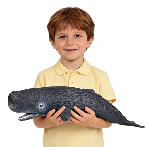 SmilerSmile Simulated Ocean Big Animal, One pc 15 Inch Soft Filled Rubber Sea Educational Toys (Sperm Whale)