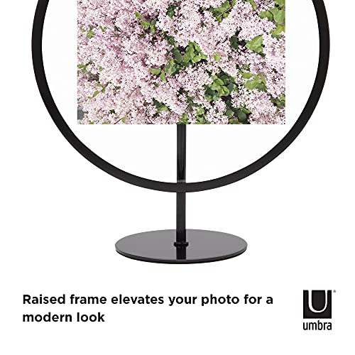 Image of Umbra, Black Infinity Picture Frame, Unique Circular Display for Desk or Wall, Floats 4x6 Photo, 4 x 6