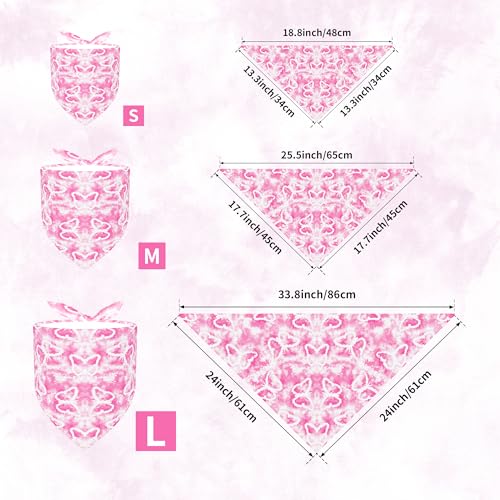 Pai Sence 7 PCS Tie Dye Dog Bandanas for Small Dogs Stitching Edge Dog Bandanas for Puppy Doggy Print One Side Scarves Party Grooming S