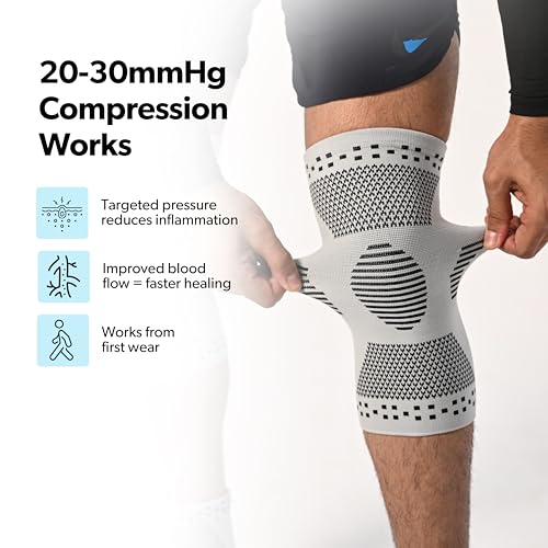 Image of DIRTS Knee Support for Men & Women | Compression Knee Cap for Pain Relief, Arthritis & Injury Recovery | Anti-Slip, Breathable Knee Brace for Gym, Running & Daily Use