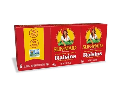 Sun-Maid California Sun-Dried Raisins, Vanilla & Chocolate Yogurt Coated Raisins (6 Pack) Snack-Size Box - Dried Fruit Snack For Lunches And Snacks #TOP2