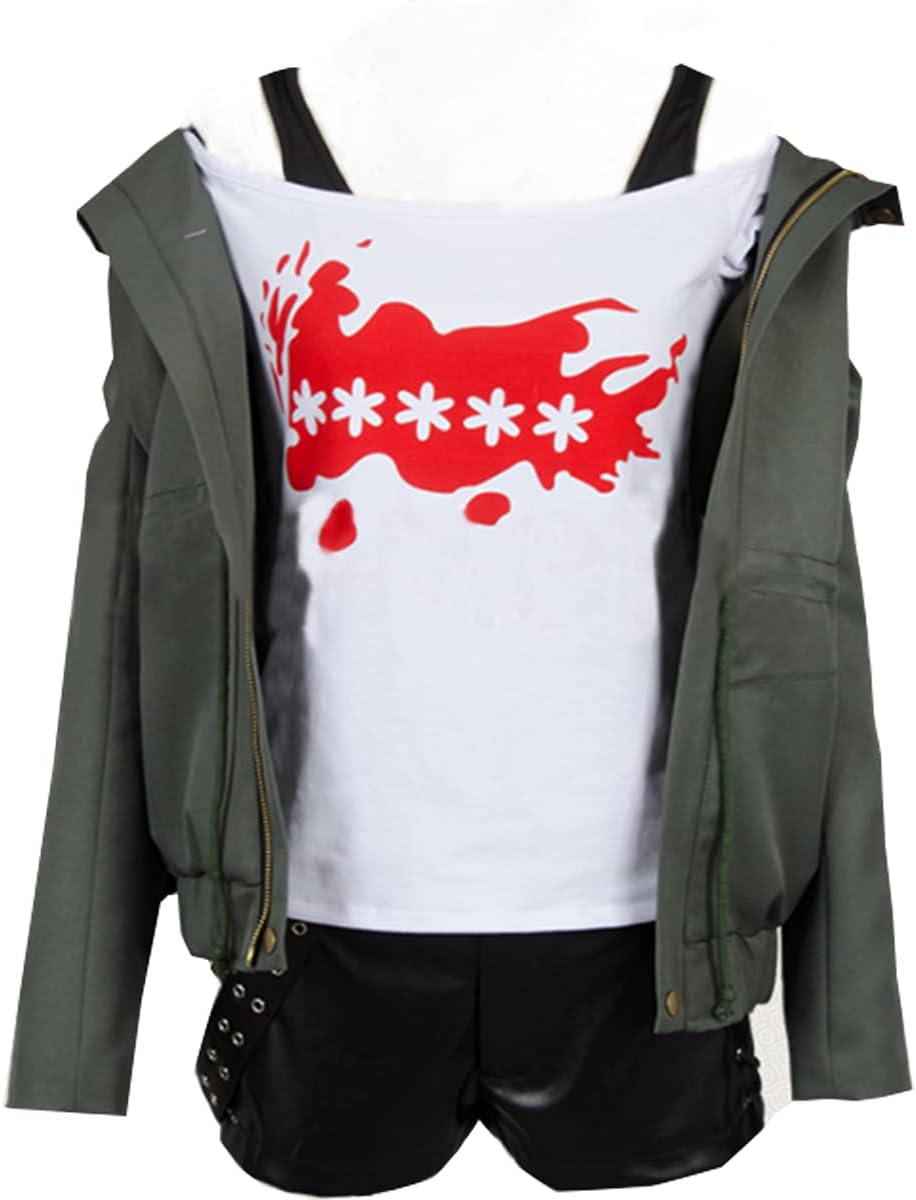 Women's Costume Green Coat Tshirt Pants Cosplay Outfit School Uniform Suit Dress Halloween