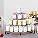 ELITEROO Tiered Display Stand, Wooden Display Risers, 4 Tier Display Shelf for Vendors Retail Craft Show Market, Table Top Display Rack for Cupcakes Perfume Figures Candles Makeup, Curved Corner