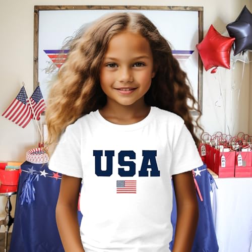 Image of 4th of July Shirts Toddler Boys Girls American Flag USA T-Shirt Kids Patriotic Tee Tops