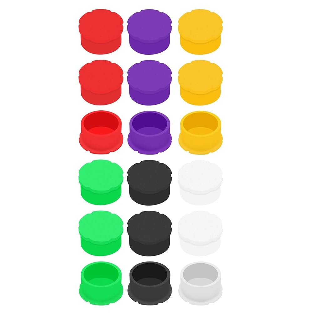 UDSKNV[KSL 18 Pcs Vial Caps 3ml Glass Vials Multipurpose Reusable Vial Cover Research Labs Clinics 6 Colors for Quick Organization Identification