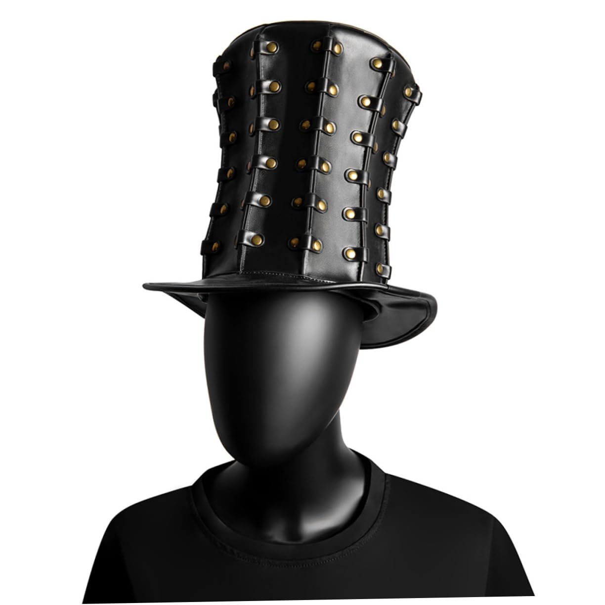 Cabilock Sombrero de Copa Estilo Punk Remaches Tocado para Fiestas Accesorios de Halloween para Hombres y Mujeres para Eventos Temáticos