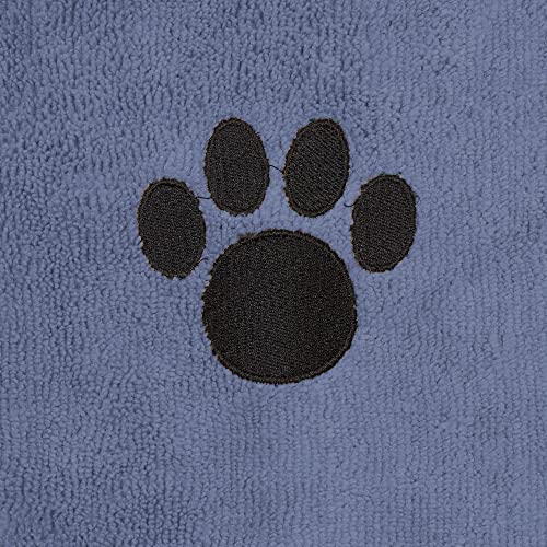 Image of Bone Dry Pet Grooming, Embroidered Microfiber Towel Drying Collection, 15x30, Stonewash Blue