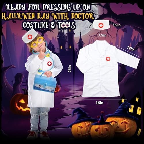 doctor kit for toddlers 3-5 dress up toys for 2 3 4 year old girls pretend kids doctor play set with doctor costume toy stethoscope for 2 3 4 5 6 year old girls boys christmas birthday gifts