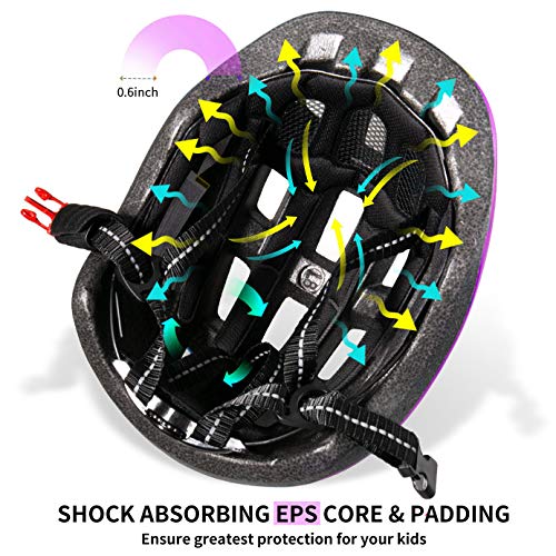 Turboske Kids Toddler Bike Helmet, Multi-Sport Adjustable Helmet For Kids Boys And Girls Ages 3-5 (S, Purple) #TOP2