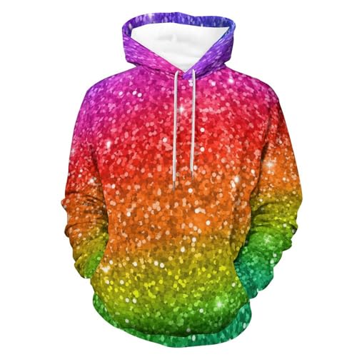 Sweat à capuche paillettes arc-en-ciel UMENG pull confortable S