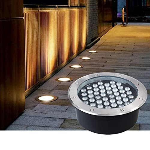 KEKSIS Exterior Impermeable Luz Subterránea LED Lámpara Empotrable En El Suelo IP65 Ronda Lámpara De Paisaje para Jardín Calzada Entrada De Coches Cubierta Patio, AC85-265V (Color : Warm White, Size
