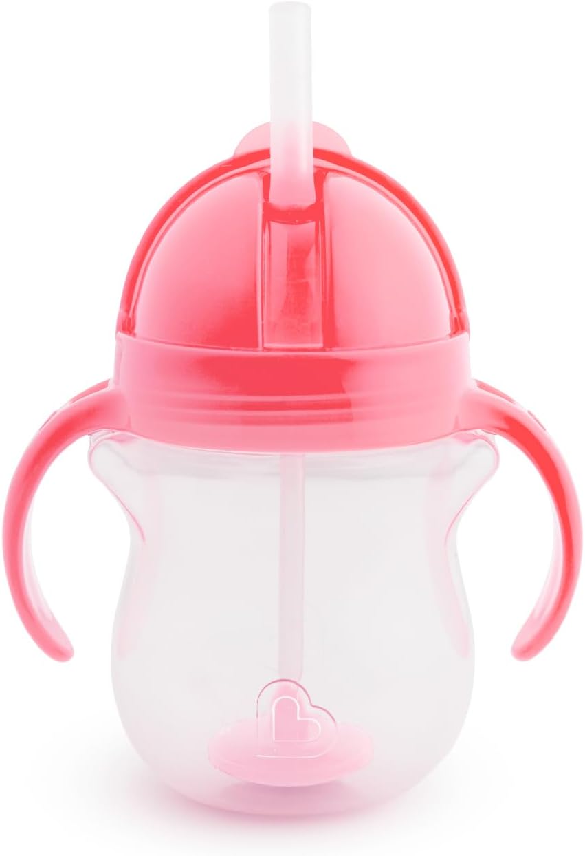 Click Lock Tip and Sip Weighted Flexi Straw Trainer Cup (7 oz/207 ml, Pink)