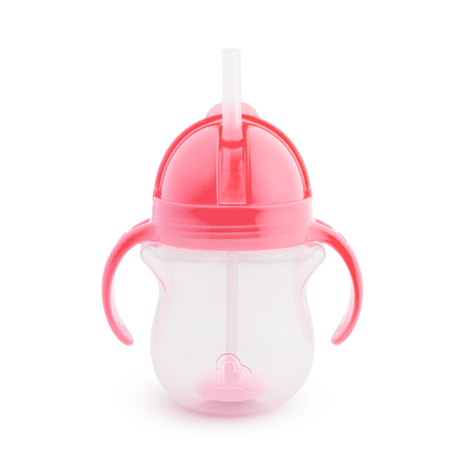MunchkinClick Lock Tip and Sip Straw Cup | Baby Toddler Sippy Cups with Weighted Straw | BPA Free | Leakproof Cup | Dishwasher Safe | Baby Bottles -7oz/207 ml | Pink
