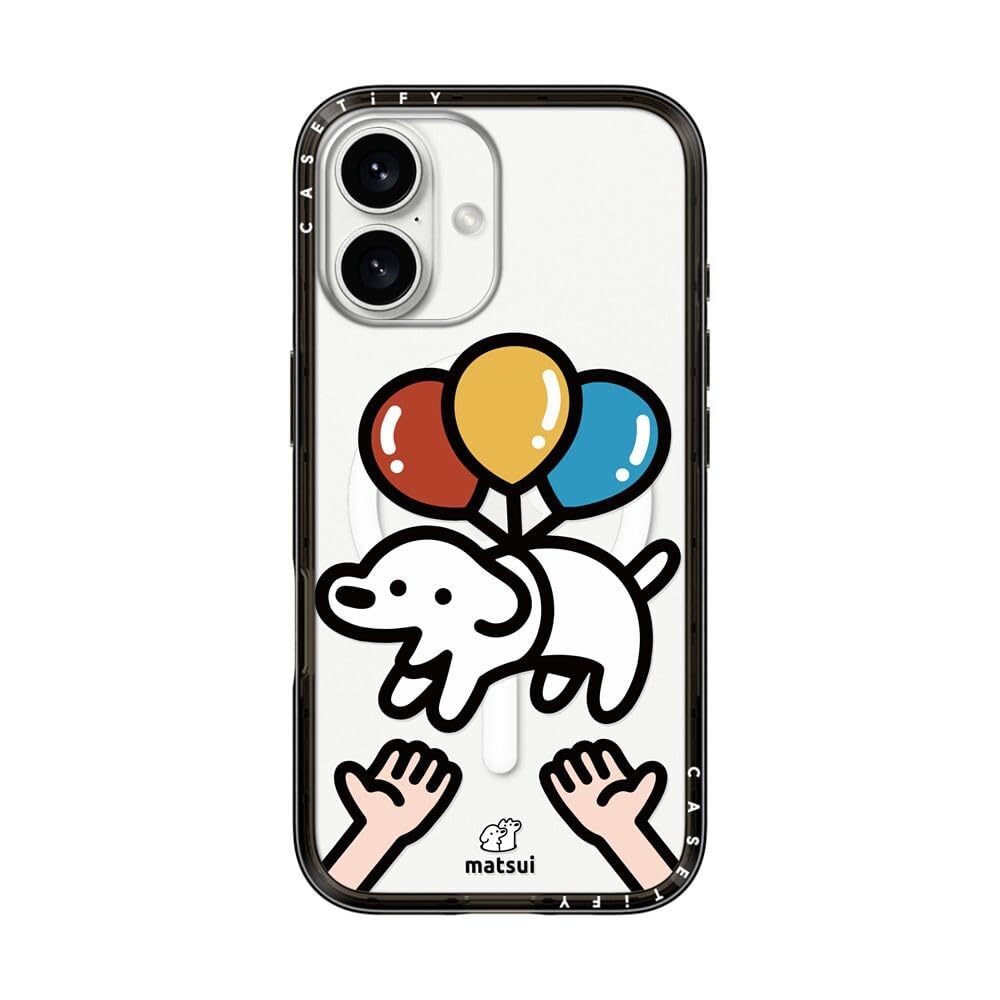 CASETiFY コンパクト iPhone 16 ケース [MagSafe対応/薄型 軽量/耐衝撃] - Catch me! - ブラック