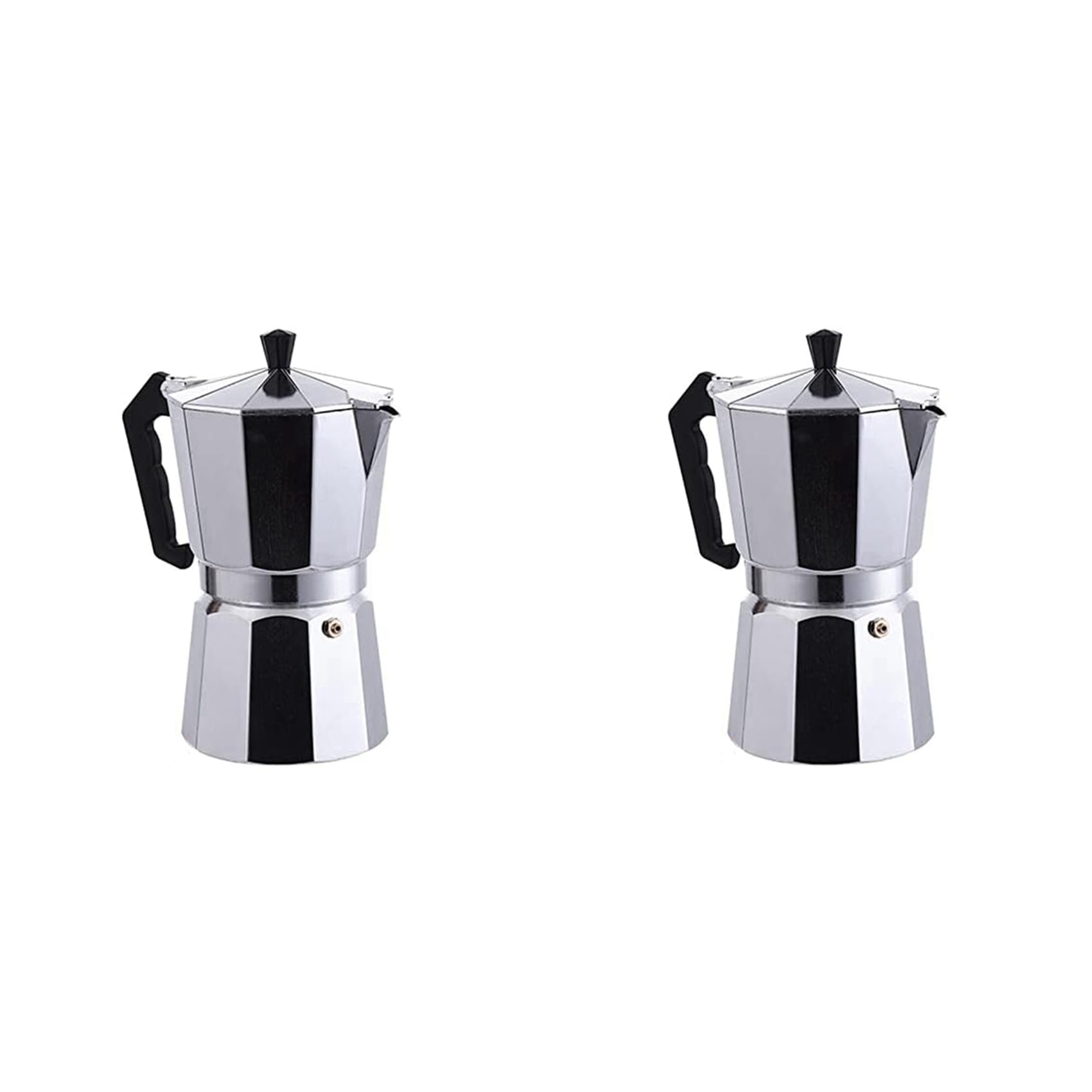 Aundhegrtt 2X Coffee Pot Espresso Maker Moka Pot, Stovetop Espresso Maker for Great Flavored Espresso for Electric Ceramic Stovetop