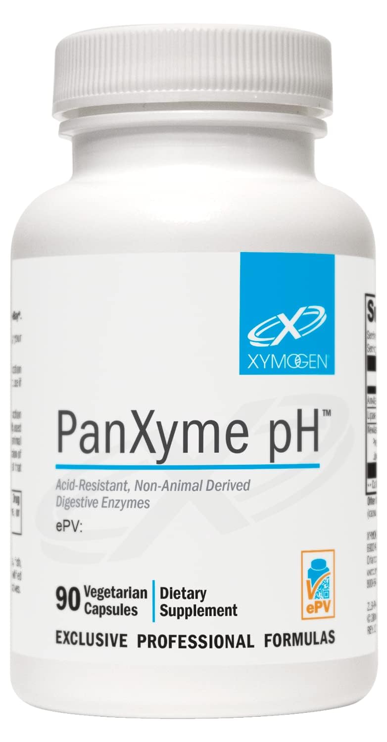 XYMOGEN PanXyme pH - Digestive Enzymes for Gut Health - Amylase, Lipase, and Protease Enzyme Supplement - Gut Health Supplements for Digestion Support - Gluten Free + Vegan (90 Capsules)