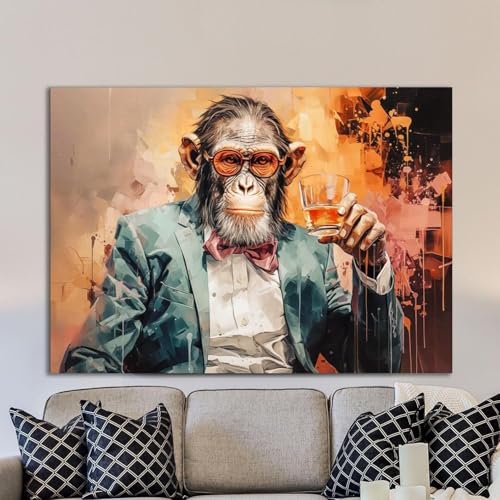 Chimpanzé en costume tableau décoration murale moderne 60x90