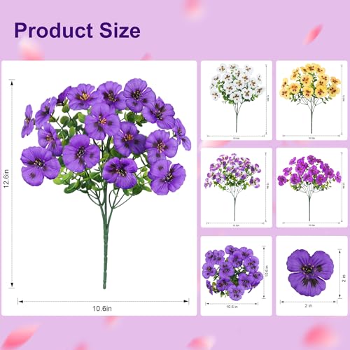 50% Off Ivydale 20PCS Artificial Pansy Flowers for Outdoor - Image 7