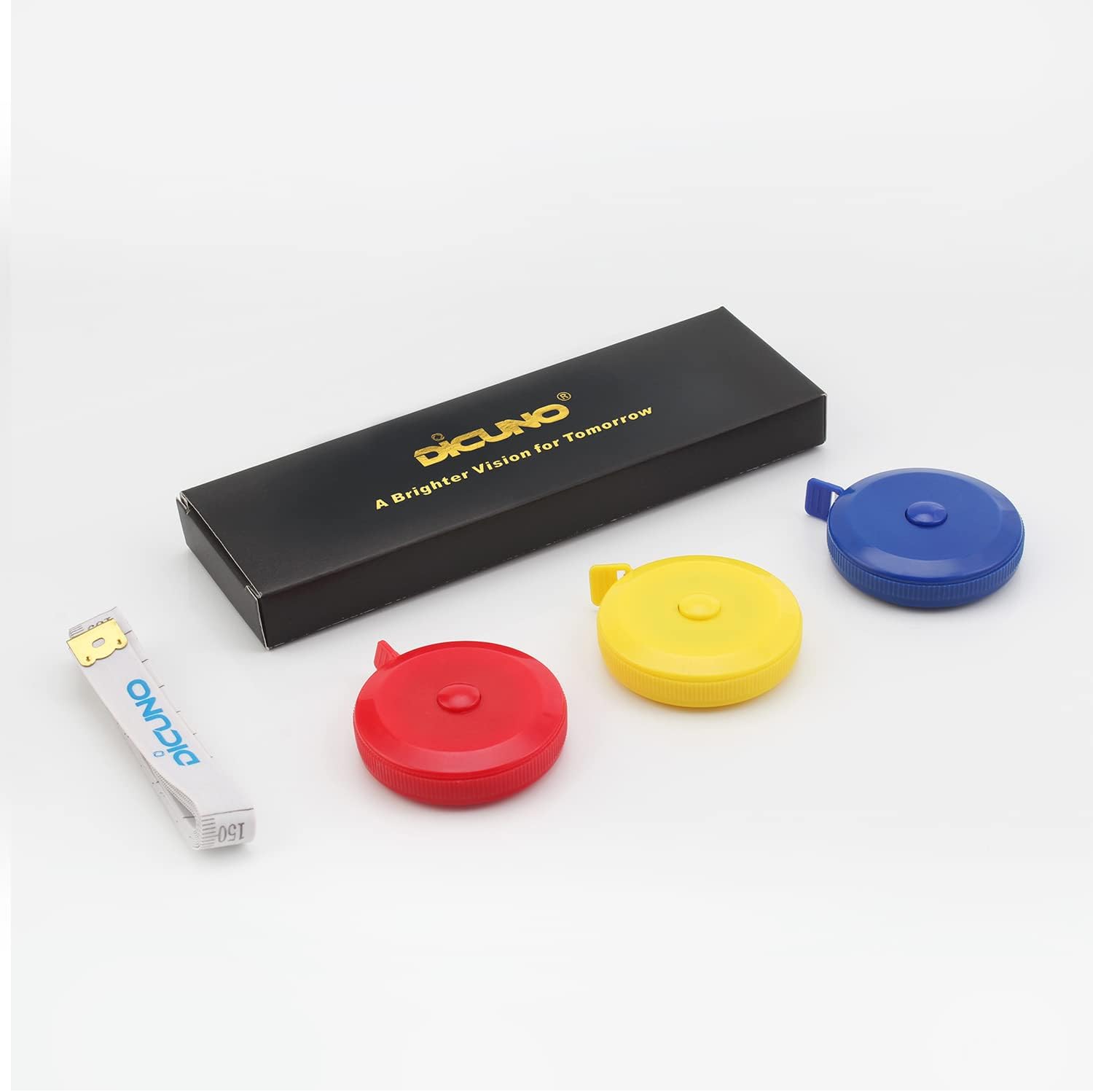 DiCUNO 60-Inch 1.5 Meter Soft and Retractable Tape Measure Medical Body Measurement Tailor Sewing Craft Cloth Dieting Measuring Tape (3 Colors Package with Soft Tape)
