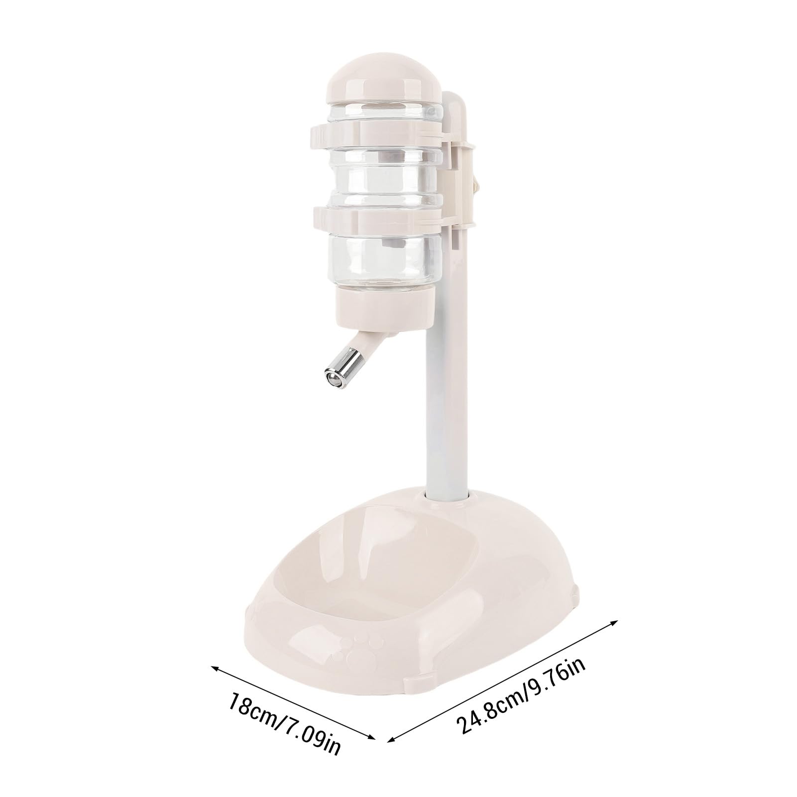 Asixxsix Alimentador de Dispensador de Agua de Pie para Mascotas, Ajustable, Tazón de Gato Perrito de 500 Ml de Capacidad Desmontable para Alimentador Automático de Agua con Soporte