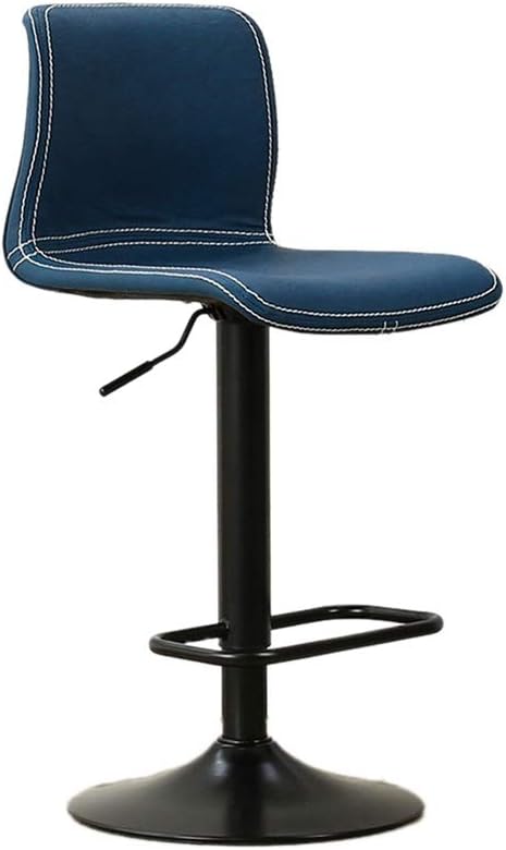 カウンター椅子 新作入荷 新品 360度回転 背もたれ パソコンチェア 高さ調節 パーソナルチェアー 椅子 多機能 やわらかいpuレザー座面 Size Color 60 80cm 体にフィットする曲線カウンターチェアー Blue